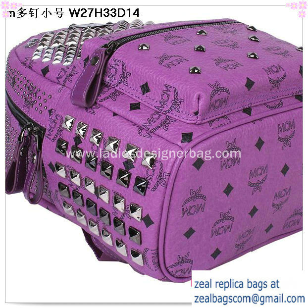 High Quality Replica MCM Small Stark Front Studs Backpack MC4237S Purple - Click Image to Close